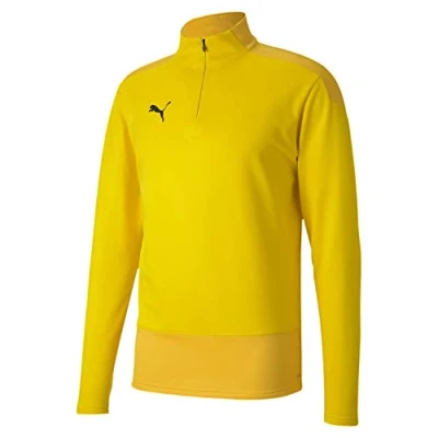 Image of PUMA Team Goal 23 Training 1/4 Zip Top Knitted Sweater Cyber Yellow Spectra Yellow, M