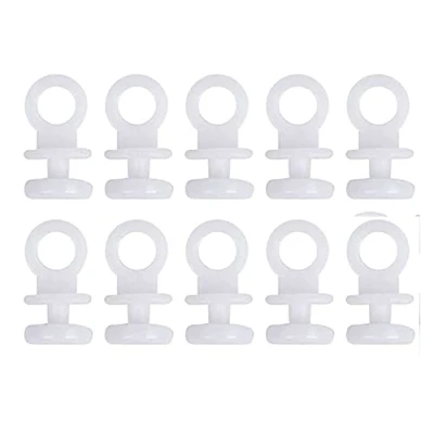 Image of 100x Curtain Track Rail Gliders Runner Wheel Rollers Hooks Fit for 9mm Wide Bottom Diameter White Plastic