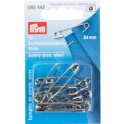 Image of Prym Safety Pins, Metal, Silver, 34 mm