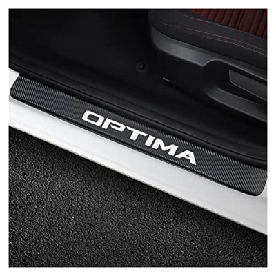 Image of 4 Pcs Carbon Fiber Car Door Sill Protector for KIA Optima, Welcome Pedal Scuff Guard Non Slip Auto Styling Decoration Accessory