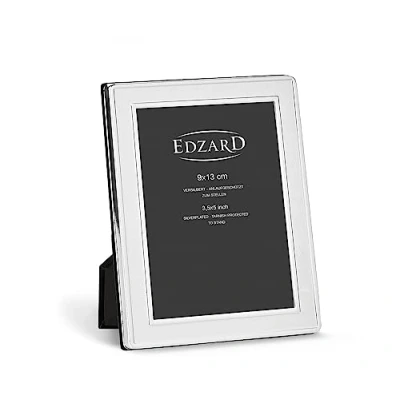 Image of Edzard photo frame Nardo, silver plated, tarnish protected, for 3x5 inches