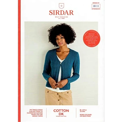Image of Sirdar Cotton DK Knitting Pattern Booklet 10111 Cardigan