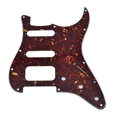 Image of Dopro 11 Hole Strat HSS Guitar Pickguard 2 Screw Humbucking Pickup Mount for American FD Stratocaster Vintage Tortoise
