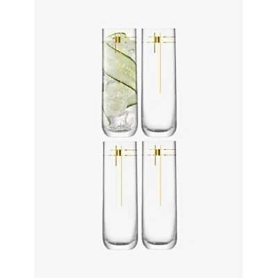 Image of LSA International Century Highball 420ml Gold Set of 4 Mouthblown &amp; Handmade Glass CT11
