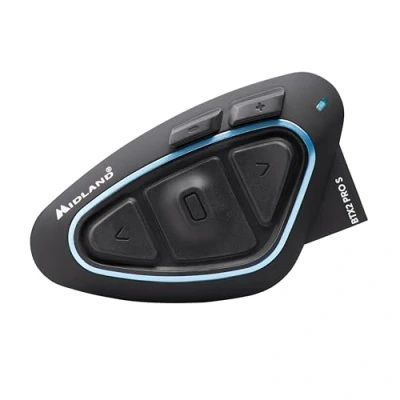 Image of Midland BTX2 Pro S Single C1414.04, Bluetooth Motorcycle Intercom, IPX6 Waterproof Helmet Headset, Noise Cancelling, Up to 8 People, 23h Battery, Range 800 m