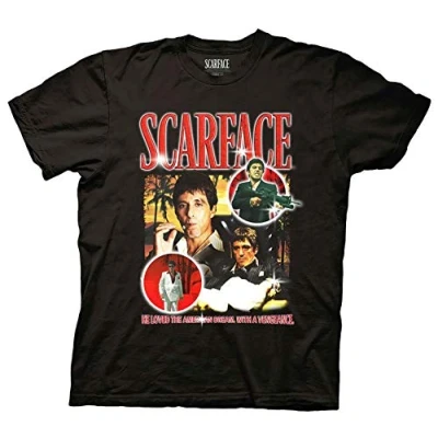 Image of Ripple Junction Men&#039;s Scarface Tony Montana T Shirt Fashion Tee Black Medium