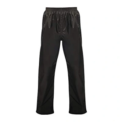 Image of Regatta Men&#039;s Professional Pro Packaway Waterproof &amp; Breathable Windproof Overtrousers Trousers, Black, XS UK