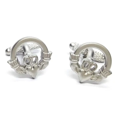 Image of Irish Claddagh Design Cufflinks in Gift Box Onyx Art London CK964