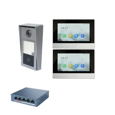 Image of BtsAn KIS604 Multi language 802.3af PoE Video Intercom KIT,include DS KV8113 WME1(C) &amp; KH6320 WTE1 Switch (Color : 1btn Flush 3 Screen)