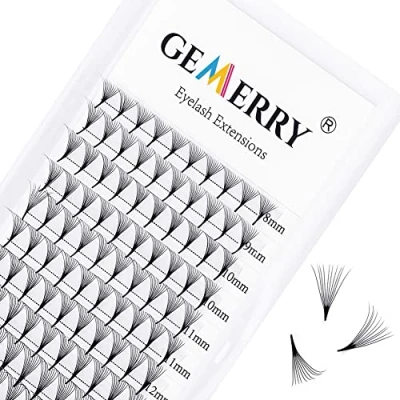 Image of Pre Made Fan Eyelash Extensions 10D Fans 0.07mm C curl 8 14mm Mix Cluster Extension Premade Volume Russian Individual Lashes Gemerry Lash Extensions(0.07 Mix)