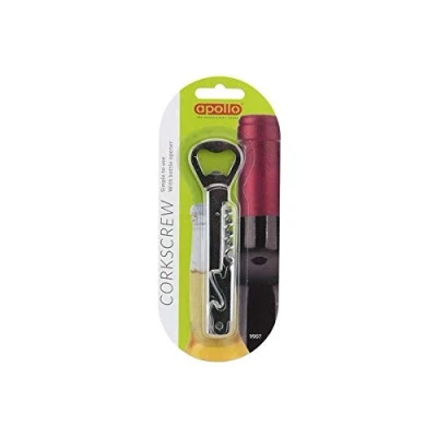 Image of apollo The HOUSEWARES Brand Corkscrew Waiters Friend, Multi Colour, 8.9x2.1x1.9, 9907