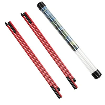 Image of Rhino Valley Golf Alignment Sticks 2 Pack Collapsible Practice Rods for Aiming, Putting, Full Swing Trainer, Posture Corrector with Clear Tube Case, Portable Training Equipment, Red