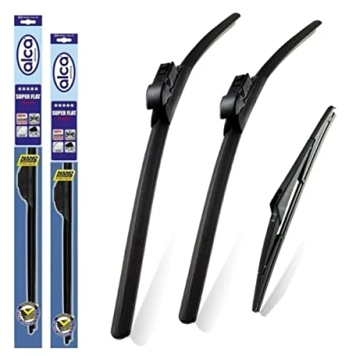 Image of alca Super Flat Front Rear Set of 3 Windscreen Wiper Blades Fits Kia Sportage 2022 on ASF2618ST11O