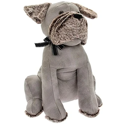 Image of Assorted Doorstop Door Stop Stopper Filled Heavy Faux Leather Novelty Wedge (Faux Grey Dog Doorstop)