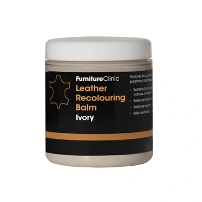 Image of Furniture Clinic Leather Recolouring Balm Colour Restorer for Sofas, Repair Faded &amp; Scratched Upholstery, Car Seats, Shoes and Clothing 16 Colours (Ivory)