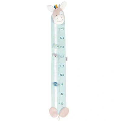 Image of Nattou Horse Tim Measuring Stickfor Children&#039;s Rooms from 80 to 160 cm, and Tiloo Collection, 117 x 20 8 Blue/Beige