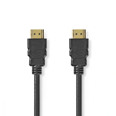 Image of NEDIS High Speed HDMI™ Cable with Ethernet Male 4K @ 60Hz 18 Gbps 1.50 m Round PVC Black Plastic Bag