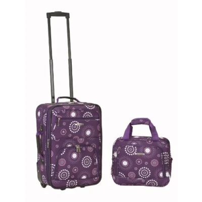 Image of Rockland Fashion Softside Upright Luggage Set, Purple Pearl, 2 Piece Set (14/19),