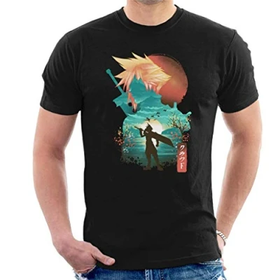 Image of Final Fantasy Cloud Strife Ukiyo Men&#039;s T Shirt Black