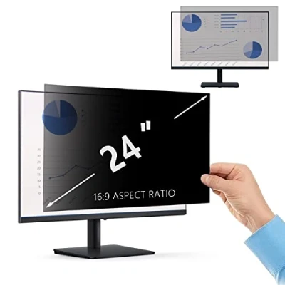 Image of PaceBid 24 Inch Privacy Screen Filter for 16:9 Aspect Ratio Laptop/Computer Monitor Anti scratch Glare Protector Spy Film Widescreen Display (24&quot;, 16:9)
