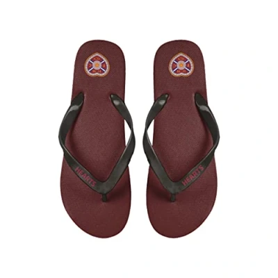 Image of FOCO Official Heart of Midlothian Scottish Football Club Flip Flops Sandals Size 8 9