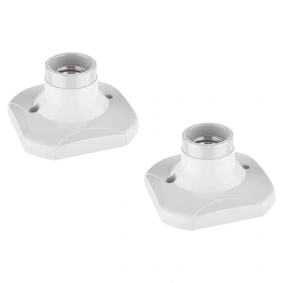 Image of ledscom.de 2 pcs. Ceiling Light/lamp Holder Elektra, Porcelain, White, 1x E27 max. 60W