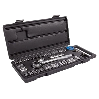 Image of 40pc Carbon Steel Socket Wrench Set By Blackspur