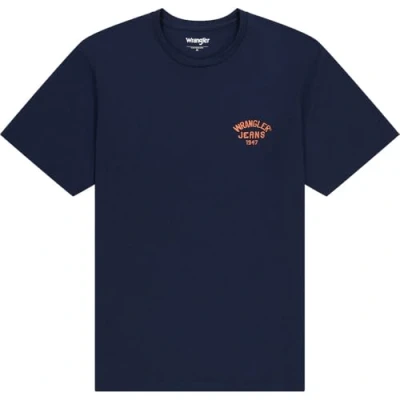 Image of Wrangler Small LOGO TEE Basic Tshirt, Men&#039;s, Size: XXL, Navy