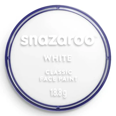 Image of Snazaroo Classic Face and Body Paint for Kids Adults, White Colour, Water Based, Easily Washable, Non Toxic, Makeup, Painting Parties, Ages 3+