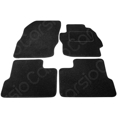 Image of Carsio Carpet Car Mats For Mazda 3 (2009 to 2013) Tailored Fit Floor Mat Complete Accessory Black Custom Fitted All Weather, Anti Slip Backing &amp; Trim
