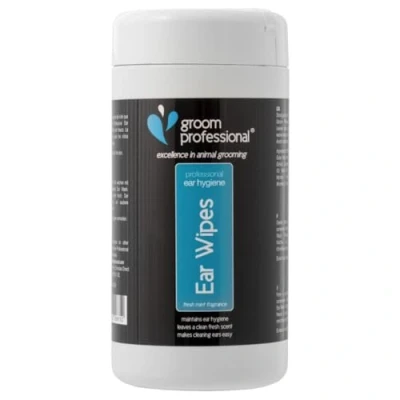 Image of GROOM PROFESSIONAL Dog Ear Wipes Cleaner for Dogs Helps to Maintain Hygiene Contains Wash Formula Quick &amp; Easy Use, 50