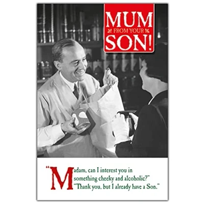 Image of Mum From Son Christmas Card, Funny Cards Son, Xmas Card For Her Funny,