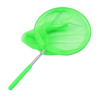 Image of 34 Kids Extendable Fishing Mesh Net Butterfly Bug Insect Fish Crab Catcher with Telescopic Handle Garden Pond Toy, Ideal present for Children from 37cm to 86cm (Fishing Net, Green)