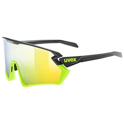 Image of uvex Sportstyle 231 2.0 Sports Sunglasses for Men and Women Anti Fog Technology Comfortable &amp; Non Slip Black Yellow Matt/Yellow One Size