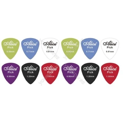 Image of 12 Assorted Matte Colour Nylon Guitar Picks (1.2 mm)