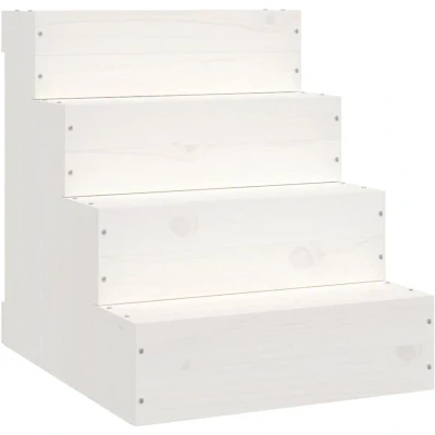 Image of vidaXL Pet Stair White 40x49x47 cm Solid Wood Pine