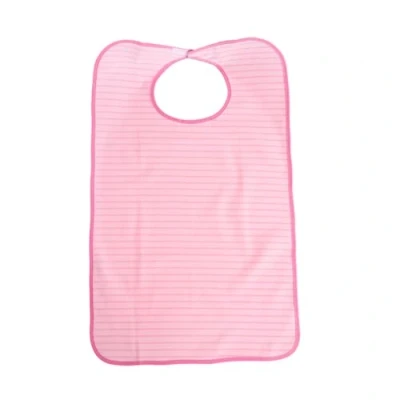 Image of ROSENICE Waterproof Adult Clothing Protectors Bib Double Layer Mealtime Dining Disability Aid Apron (Pink)