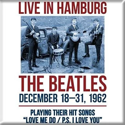 Image of Beatles Live In Hamburg 1962 fridge magnet 75mm x (ro)