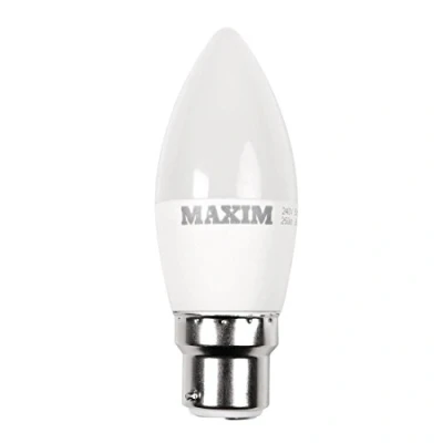 Image of Maxim LED Candle Bayonet Cap (Daylight White) 3watt (25watt) (Pack 10), 25MLCBCDL5X10