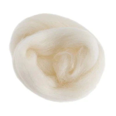 Image of Trimits Natural Felting Roving Wool, White, 10 g