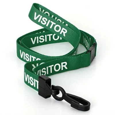 Image of CKB Ltd Visitor LANYARDS Breakaway Safety Lanyard Neck Strap Swivel Plastic Clip for ID Card Holder Pull Quick Release Design (Pack of 20, Green)