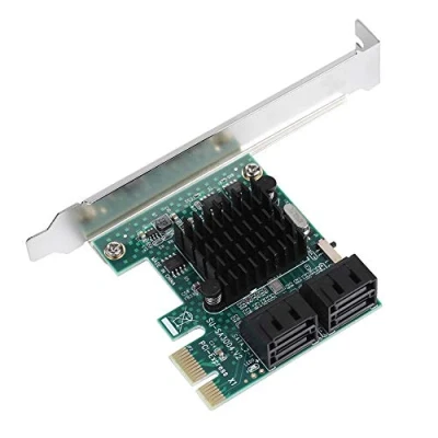 Image of ASHATA PCIE SATA Card, 3.0 Expansion Card,6G 4 Port to Controller Card Adapter for Windows XP/2003/Vista/Win7/Win8/Win10 (32/64 bit) Operating System