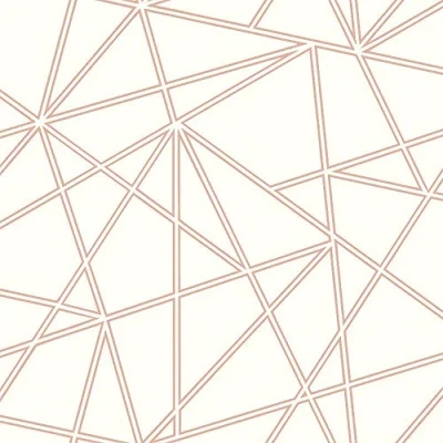 Image of 3D Geometric Wallpaper Triangle Metallic Rose Gold Cream YöL Paladium