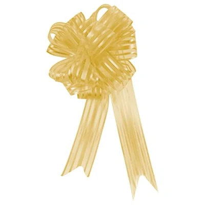 Image of Eurowrap Organza Pull GiftBow for Gift Wrapping Presents 50mm Gold Valentines Birthday Mothers Day Occassions Fathers Christmas