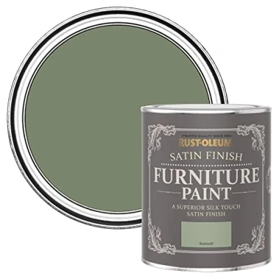 Image of Rust Oleum Green Furniture Paint in Satin Finish Bramwell 750ml