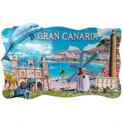 Image of Gran Canaria Island Spain 3D Fridge Magnet Travel Souvenir Gift,Home &amp; Kitchen Decoration Magnetic Sticker Refrigerator Collection