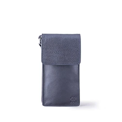 Image of Lakeland Leather Bowness Cross Body Phone Pouch in Navy Blue