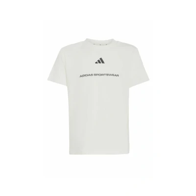 Image of adidas Sportswear Slogan Print Tshirt for kids, Size: 9 10y, Off white