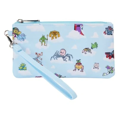 Image of Loungefly Toy Story Movie Collab All Over Print Nylon Wristlet Wallet Blue