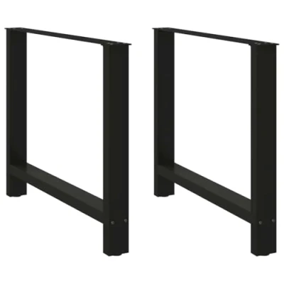 Image of vidaXL Coffee Table Legs 90x(72 73) cm Black Steel Adjustable, Sturdy Geometric Design with Easy Assembly